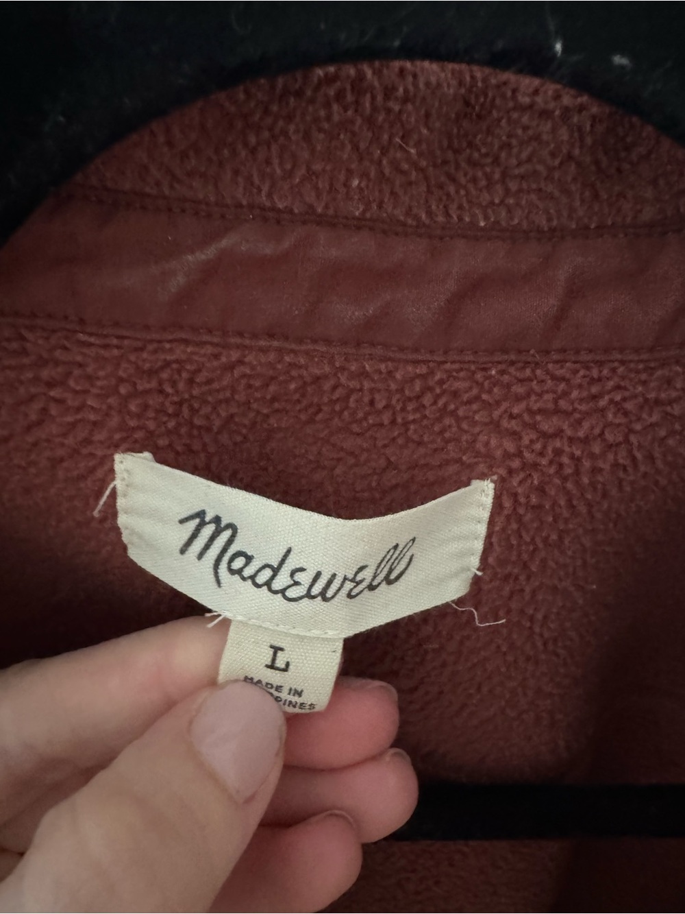 Madewell men’s Rust Fleece shirt - Picture 3 of 4